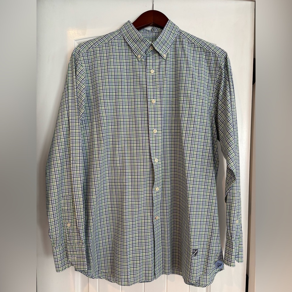 Cremieux Classics Button Down 
Blue/Green Men’s Large
Excellent Condition